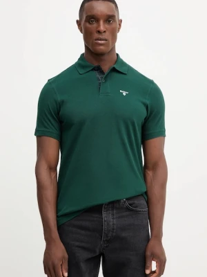 Barbour polo bawełniane Tartan Pique Polo kolor zielony z aplikacją MML0012