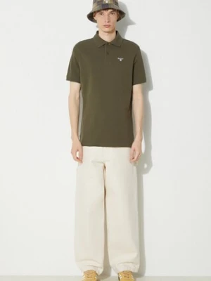 Barbour polo bawełniane Tartan Pique Polo kolor zielony z aplikacją MML0012