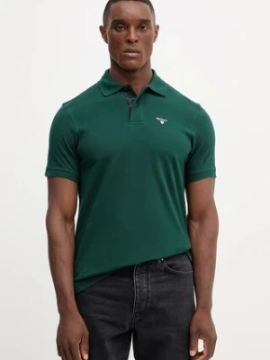 Barbour polo bawełniane Tartan Pique Polo kolor zielony z aplikacją MML0012