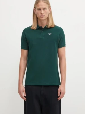 Barbour polo bawełniane Tartan Pique Polo kolor zielony z aplikacją MML0012