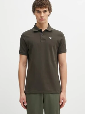 Barbour polo bawełniane Tartan Pique Polo kolor zielony z aplikacją MML0012