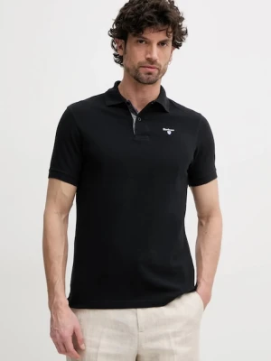 Barbour polo bawełniane Tartan Pique Polo Shirt męski kolor czarny gładki MML0012