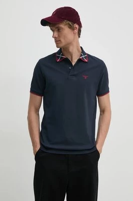 Barbour polo męski kolor granatowy gładki MML1416