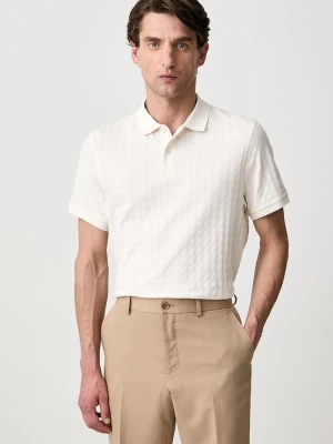 Barbour polo męskie bawełniane Faversham beżowy