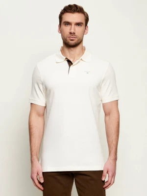 Barbour Polo Tartan | Tailored slim | pique kremowy