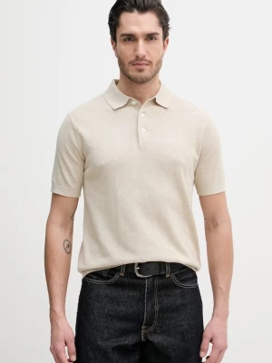 Barbour polo z dodatkiem lnu Muston beżowy