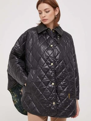 Barbour poncho Tolsford damski kolor czarny przejściowa oversize