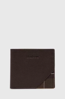Barbour portfel skórzany męski kolor brązowy MLG0063