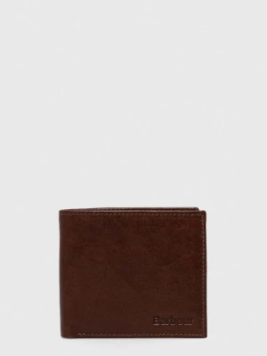 Barbour portfel skórzany męski kolor brązowy
