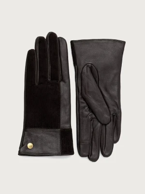 Barbour rękawiczki damskie skórzane brązowy
