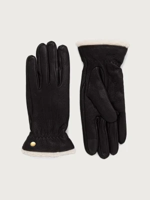 Barbour rękawiczki damskie skórzane brązowy