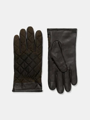Barbour rękawiczki męskie kolor brązowy MGL0097