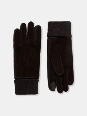 Barbour rękawiczki męskie kolor brązowy MGL0117