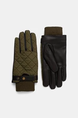 Barbour rękawiczki męskie kolor zielony MGL0135