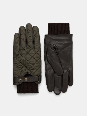 Barbour rękawiczki męskie kolor zielony MGL0135