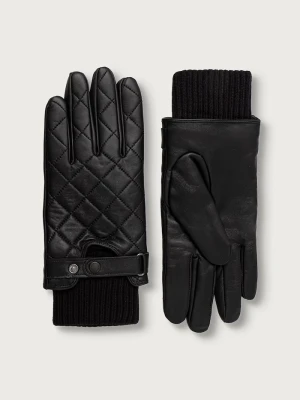 Barbour rękawiczki męskie skórzane czarny