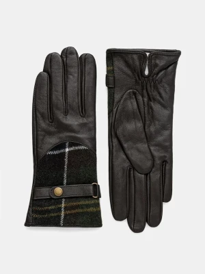 Barbour rękawiczki skórzane brązowy
