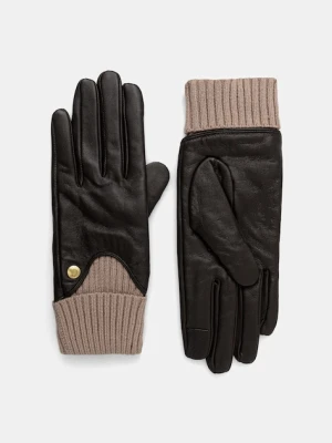 Barbour rękawiczki skórzane damskie kolor brązowy LGL0140