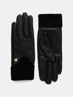 Barbour rękawiczki skórzane damskie kolor czarny LGL0140