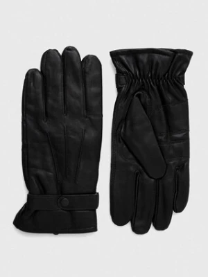 Barbour rękawiczki skórzane męskie kolor czarny