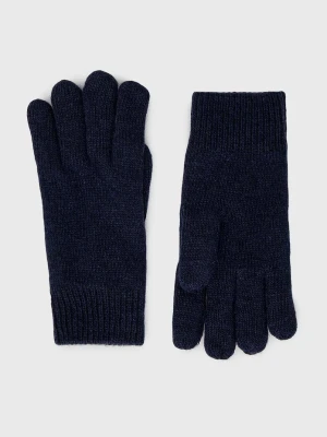 Barbour rękawiczki wełniane Carlton granatowy