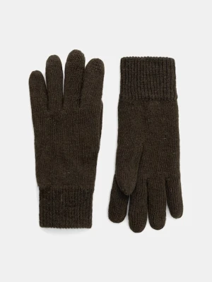 Barbour rękawiczki wełniane Carlton kolor zielony MGL0065