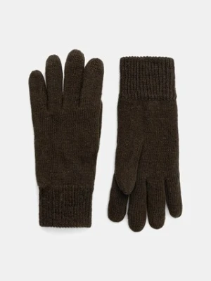 Barbour rękawiczki wełniane Carlton kolor zielony MGL0065