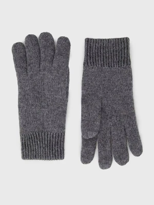 Barbour rękawiczki wełniane Carlton szary
