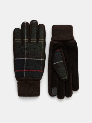 Barbour rękawiczki z dodatkiem wełny Hackney Tartan męskie kolor zielony MGL0144