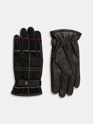 Barbour rękawiczki z domieszką wełny kolor zielony