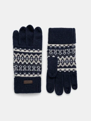Barbour rękawiczki z domieszką wełny męskie kolor granatowy MGL0148