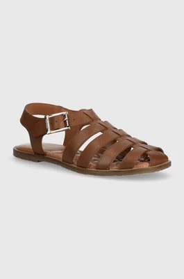Barbour sandały skórzane Macy damskie kolor brązowy LFO0683TA52