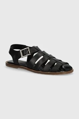 Barbour sandały skórzane Macy damskie kolor czarny LFO0683BK12