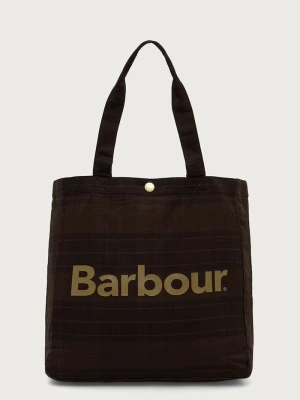 Barbour shopperka bawełniana brązowy