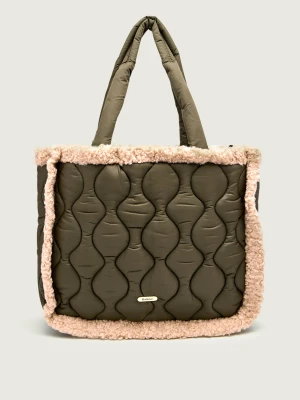 Barbour Shopperka Marnie Quilt | shearling oliwkowy
