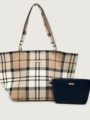 Barbour Shopperka + saszetka Layla Tartan