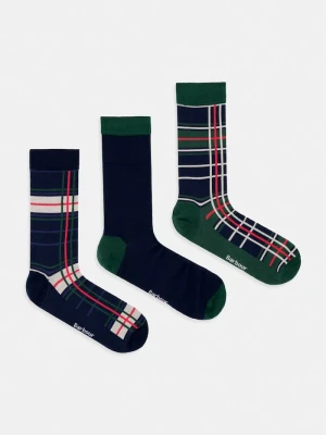 Barbour skarpety męskie z bawełną 3-pack granatowy