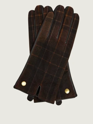 Barbour Skórzane rękawiczki Scarlet brązowy