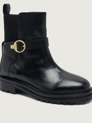 Barbour Skórzane sztyblety Alexandra czarny
