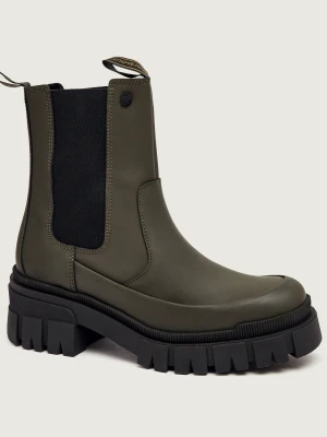 Barbour Skórzane sztyblety Sofie oliwkowy