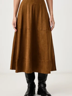 Barbour spódnica rozkloszowana z imitacji skóry Rothley zielony