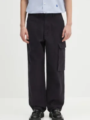 Barbour spodnie bawełniane Barbour Jungle Sateen Trouser męskie kolor granatowy w fasonie cargo MTR0760