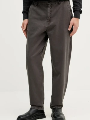 Barbour spodnie bawełniane Bowland kolor szary proste MTR0792