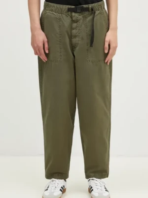 Barbour spodnie bawełniane Grindle Relaxed Canvas Trouser kolor zielony proste MTR0721