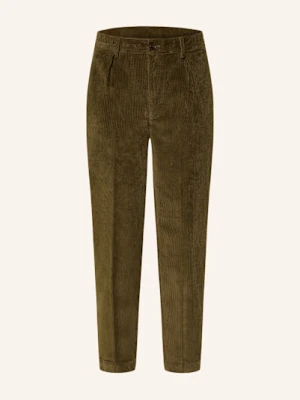 Barbour Spodnie Garniturowe Slim Fit Ze Sztruksu gruen