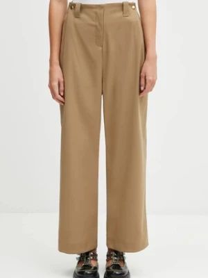 Barbour spodnie Lorrie Trousers damskie kolor brązowy szerokie high waist LTR0405BE31