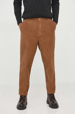 Barbour spodnie sztruksowe Highgate Cord Trouser kolor brązowy proste MTR0675