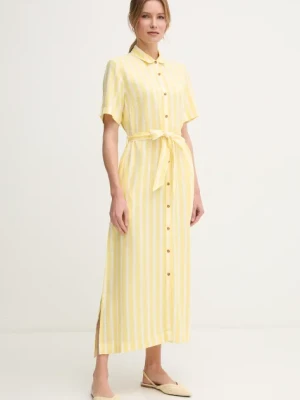 Barbour sukienka Adelaide kolor żółty maxi prosta LDR0909YE32