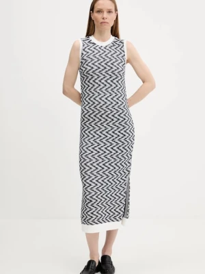 Barbour sukienka bawełniana OLIVIA kolor granatowy midi dopasowana LDR0928