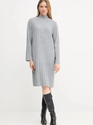 Barbour sukienka z wełną SOPHIA kolor szary mini oversize LDR0939